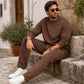 📢📢50%Rabatt!!!🎉✨Herren-Jacquard-Sweatshirt mit Buchstabenmuster & Jogginghose mit Kordelzug Set
