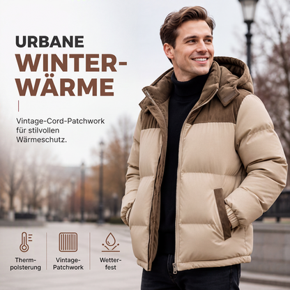 📢🎉50%Rabatt!!!🛍️✨Herren Winter-Steppjacke mit Kapuze im Color-Block-Design