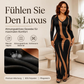 Bedrucktes langärmeliges Bodycon-Maxikleid für Damen