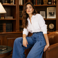 Weite Jeans mit hoher Taille für Damen