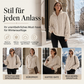 Warmer Damen-Sweatshirt mit Zopfmuster und Viertelreißverschluss