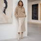 Warmer Damen-Sweatshirt mit Zopfmuster und Viertelreißverschluss