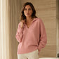 Damen-Strickpullover mit V-Ausschnitt und Reverskragen