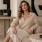 Damen-Strickpullover mit V-Ausschnitt und Reverskragen