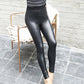 Hochtaillierte PU-Leder-Leggings für Damen