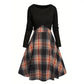 Elegantes Karo-Kleid mit Crop-Top-Set für Damen