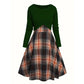 Elegantes Karo-Kleid mit Crop-Top-Set für Damen