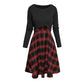 Elegantes Karo-Kleid mit Crop-Top-Set für Damen
