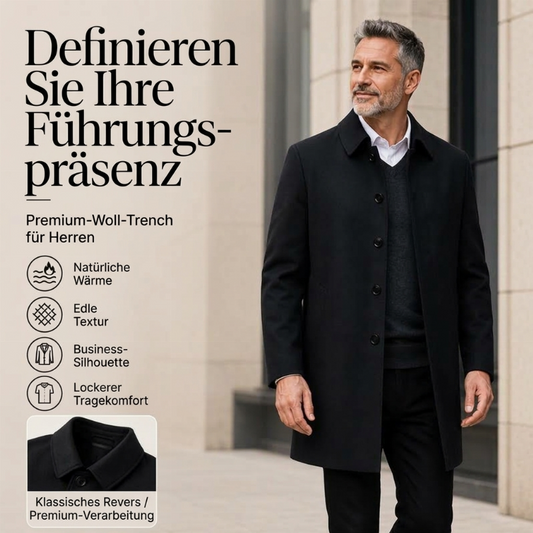 Mittellanger Trenchcoat mit Kragen für Herren