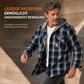 Karierter Kapuzenpullover mit Reißverschluss für Herren, lockere Passform, American Style, angerautes Hoodie-Sweatshirt