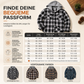 Karierter Kapuzenpullover mit Reißverschluss für Herren, lockere Passform, American Style, angerautes Hoodie-Sweatshirt