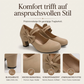 Elegante Damenschuhe mit Blockabsatz und Schleifenriemen