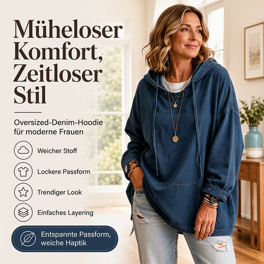 📢🎉50%Rabatt!!!🛍️✨Legeres Denim-Hoodie für Damen