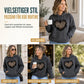 🔥Beliebtes Produkt ！✨Legeres Fleece-Hoodie für Damen mit Leopardenherz-Motiv und Kängurutasche