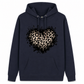 🔥Beliebtes Produkt ！✨Legeres Fleece-Hoodie für Damen mit Leopardenherz-Motiv und Kängurutasche
