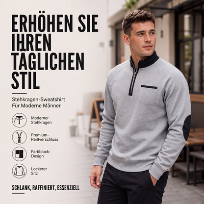 Warmes Herren-Casual-Sweatshirt mit Viertelreißverschluss