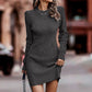 🏆 Verkaufsschlager – jetzt halber Preis! Geripptes Bodycon-Kleid mit Rundhalsausschnitt für Damen