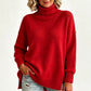 Damen Grobstrick-Pullover mit lockerem Schnitt und Rollkragen