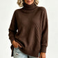 Damen Grobstrick-Pullover mit lockerem Schnitt und Rollkragen