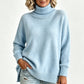 Damen Grobstrick-Pullover mit lockerem Schnitt und Rollkragen