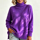 Damen Grobstrick-Pullover mit lockerem Schnitt und Rollkragen