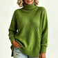 Damen Grobstrick-Pullover mit lockerem Schnitt und Rollkragen