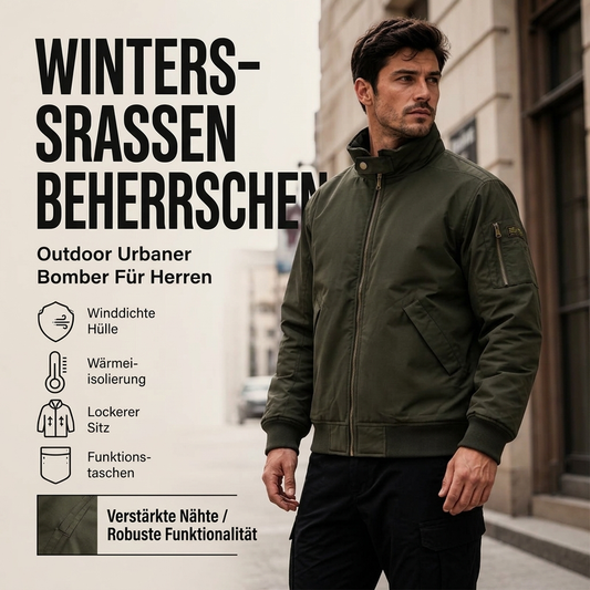 Locker sitzende Bomberjacke für Herren mit Plüschfutter