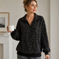 🐆 Damen Sweatshirt mit Leopardenmuster & Viertelreißverschluss – Lässig, bequem & immer passend