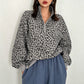 🐆 Damen Sweatshirt mit Leopardenmuster & Viertelreißverschluss – Lässig, bequem & immer passend