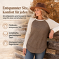 🔥Beliebtes Produkt ！✨Damen Western Ranch-Stil Raglan-Langarm Strickoberteil mit strukturiertem Waffelstrickstoff und gebogener Saumkante