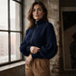 📢🎉50%Rabatt!!!🛍️✨Damen Strickpullover mit Laternenärmeln und Reißverschluss