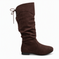 ⌛ Damen Schnürstiefel, schlupfende Wade-Mittelstiefel
