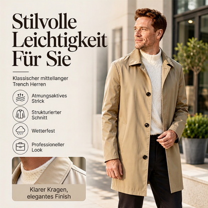 📢🎉50%Rabatt!!!🛍️✨Einfarbiges, einreihiges Mantel in mittlerer Länge für Herren