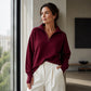 Damen Viertel-Zip Pullover