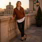 Damen Viertel-Zip Pullover