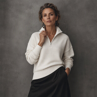 Damen Viertel-Zip Pullover