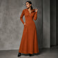 Damen geripptes Kapuzen-Maxikleid