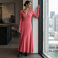 Damen geripptes Kapuzen-Maxikleid