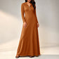 Damen geripptes Kapuzen-Maxikleid