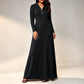 Damen geripptes Kapuzen-Maxikleid