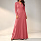 Damen geripptes Kapuzen-Maxikleid
