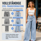 Damen-Modische asymmetrische Wide-Leg-Jeans mit Überlappung