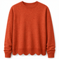 Damen Sweatshirt mit Muschels-cut Saum und Rundhals