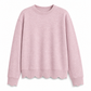 Damen Sweatshirt mit Muschels-cut Saum und Rundhals