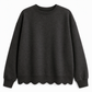 Damen Sweatshirt mit Muschels-cut Saum und Rundhals