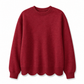 Damen Sweatshirt mit Muschels-cut Saum und Rundhals