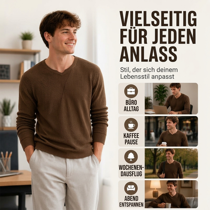 Lässiges Rundstrickoberteil für Herren