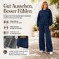 Freizeit-Sweatshirt und Wide-Leg-Hosen Set für Damen