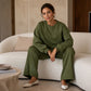 Freizeit-Sweatshirt und Wide-Leg-Hosen Set für Damen