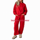 Freizeit-Sweatshirt und Wide-Leg-Hosen Set für Damen